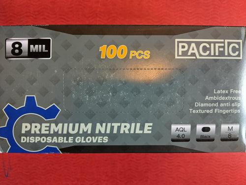 GUANTES DE NITRILO NEGRO PREMIUN 8.0 GR TALLA M