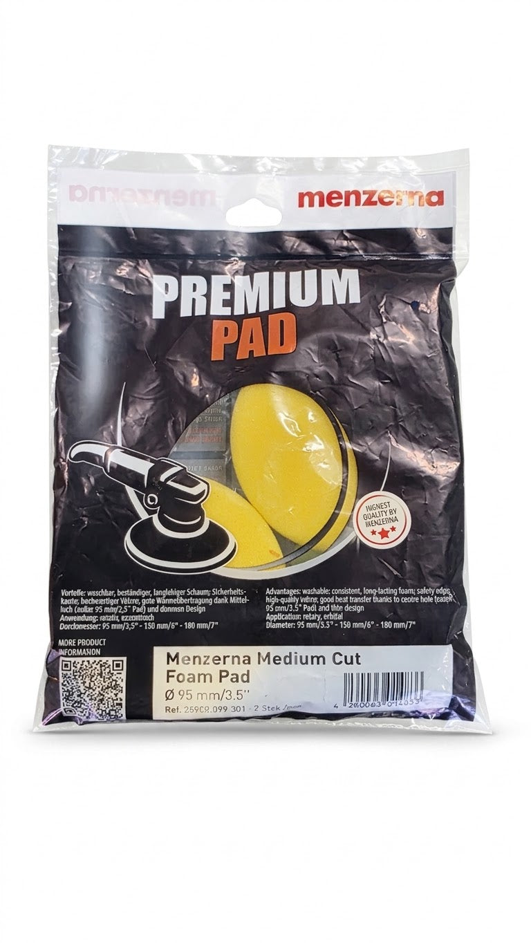 Bonete Menzerna Medium Cut Amarillo 95 mm - Pack 2 Unidades
