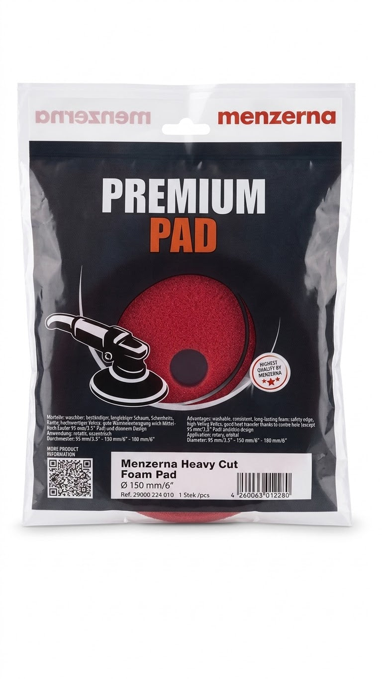 Bonete Menzerna Heavy Cut Rojo 150 mm - Para Pulimentos de Corte