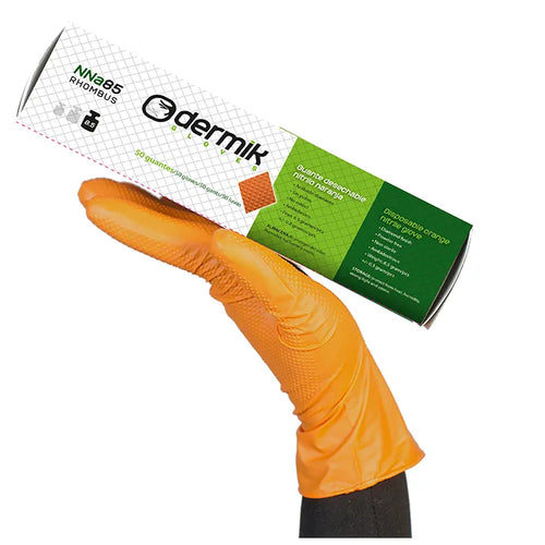 GUANTES DE NITRILO NARANJO 8.0 GR TALLA M