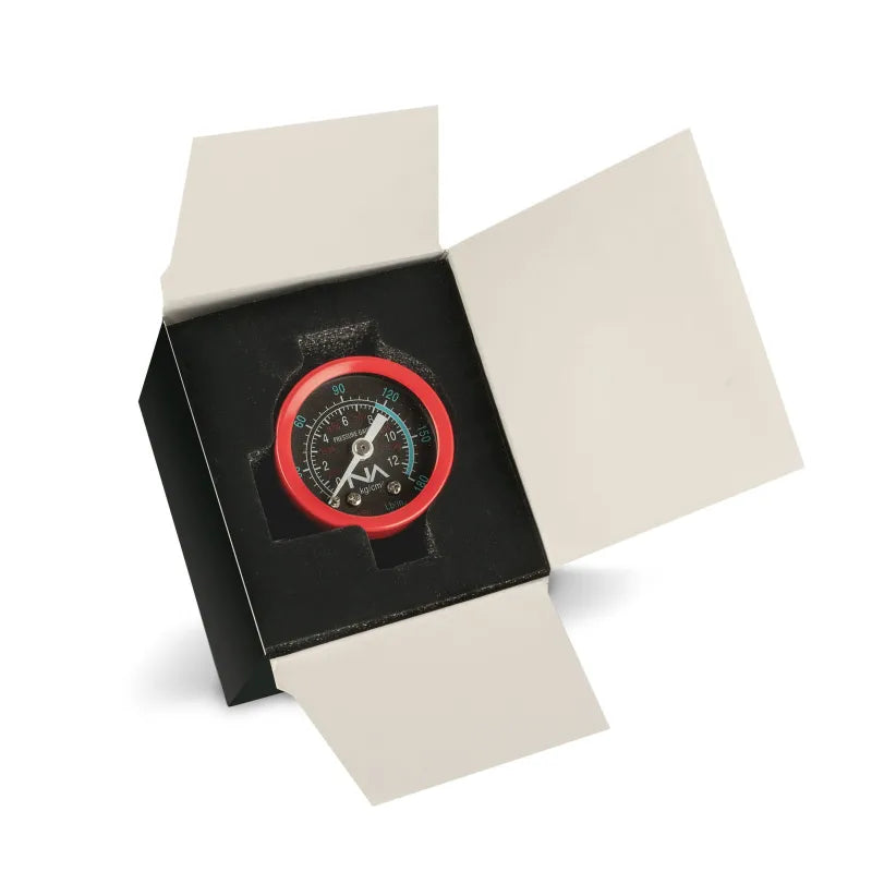 Manómetro volumétrico NA aguja magnética rojo negro, en su caja